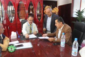 توقيع عقد شراكة مع فرع الهيئة العامة للبريد وجامعة جبلة للعلوم الطبية والصحية
